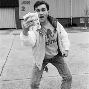 Harry Enfield Shows Off His Money Print 17th April 1988 Harry Enfield Shows Off His Money Print 17th April 1988