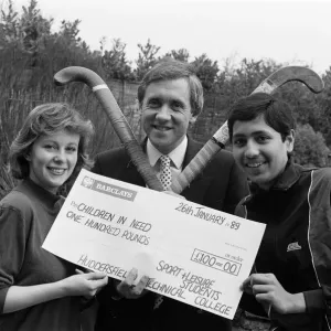 Harry Gration at Leeds Road playing fields to receive a cheque for Children in Need Harry Gration at Leeds Road playing fields to receive a cheque for Children in Need