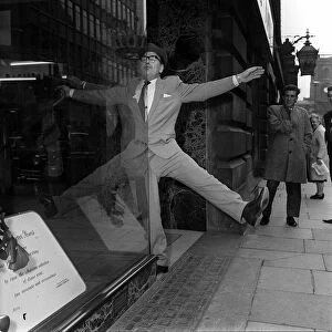 Harry Worth Comedy Actor October 1962 with his refection in a window