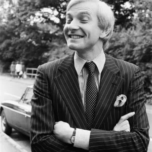 Harvey Proctor, 34 year old MP for Basildon, Essex, talking to reporters outside his home Harvey Proctor, 34 year old MP for Basildon, Essex, talking to reporters outside his home
