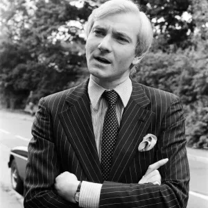 Harvey Proctor, 34 year old MP for Basildon, Essex, talking to reporters outside his home Harvey Proctor, 34 year old MP for Basildon, Essex, talking to reporters outside his home