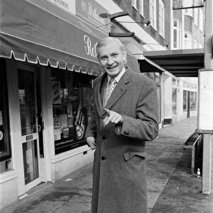 Harvey Proctor, MP for Billericay, Essex, pictured standing outside a newsagent