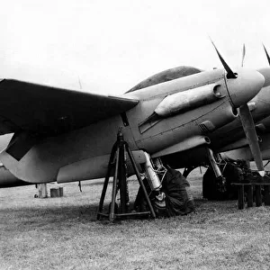 De Havilland Mosquito aircraft lined up at RAF Acklington in readiness for the Battle of