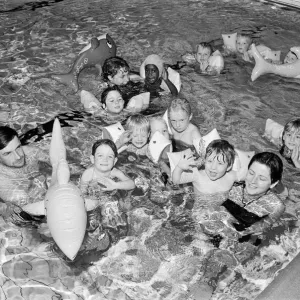 Having a splashing time! These young swimmers took part in a water confidence course for