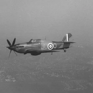 Hawker Hurricane Aircraft May 1978 of the Battle of Britain Flight going through Hawker Hurricane Aircraft May 1978 of the Battle of Britain Flight going through