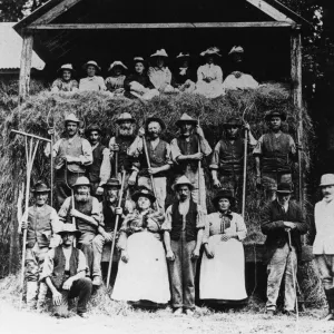 Hay Harvest at Neuadd Fawr Mansion Print, Circa 1880 Hay Harvest at Neuadd Fawr Mansion Print, Circa 1880