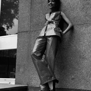 Hazel in Red shiny wet look trouser outfit by John Marks Hazel in Red shiny wet look trouser outfit by John Marks