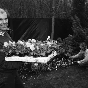 Head gardener Mr Brian Gilbride celebrates the success of Telford in the 1989 Britain in Head gardener Mr Brian Gilbride celebrates the success of Telford in the 1989 Britain in