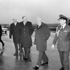 Heathrow Airport. The Prime Minister, Mr. Harold Wilson and Foreign Heathrow Airport. The Prime Minister, Mr. Harold Wilson and Foreign