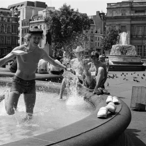 Heatwave in Trafalgar Square Print, 13th June 1976