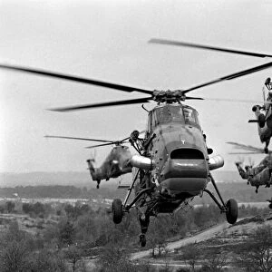 Heavy Equipment Drop Rehearsal April 1967 Westland Wessex support helicopters