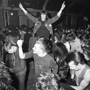 Heavy Metal music fans enjoying a night out. 1981 Heavy Metal music fans enjoying a night out. 1981