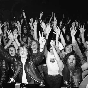 Heavy Metal music fans enjoying a night out. 1981 Heavy Metal music fans enjoying a night out. 1981