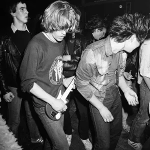 Heavy Metal music fans enjoying a night out. 1981 Heavy Metal music fans enjoying a night out. 1981