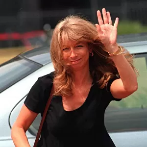Helen Worth actress who plays Gail Platt in Coronation Sreet waves as she arrives to work