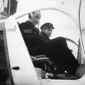 Helicopter patrols motorway. Sgt G Williams of the Cheshire Constabulary