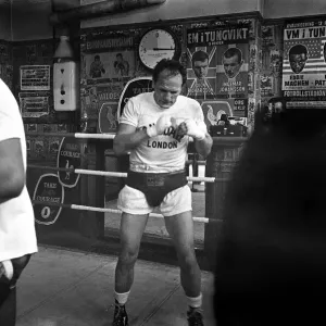 Henry Cooper in the Gym Training Ahead of Muhammad Ali Print Henry Cooper in the Gym Training Ahead of Muhammad Ali Print