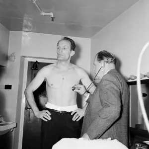 Henry Cooper at the Weigh-in for 1966 Title Fight Print