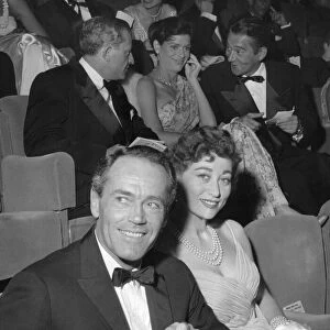 Henry Fonda and 4th wife Afdera Franchetti at the theatre in London - May 1957