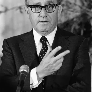 Henry Kissinger speaking at a press conference, answering questions about his latest book Henry Kissinger speaking at a press conference, answering questions about his latest book