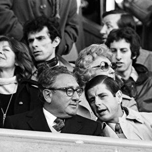 Henry Kissinger watching a football match. Chelsea v Wolverhampton Wanderers