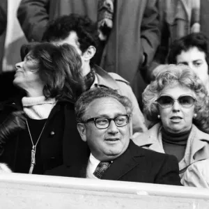 Henry Kissinger watching a football match. Chelsea v Wolverhampton Wanderers