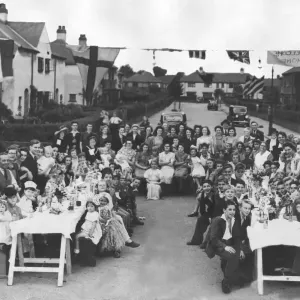Heol Booker VE Day Street Party Print 1945 Heol Booker VE Day Street Party Print 1945