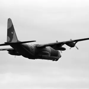 A Hercules of RAF Transport Command seen here at the Tees Valley Airshow