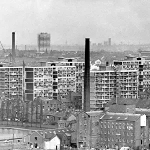 The High-rise flats in Hillfields as seen from Coventry Cathedral