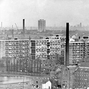 The High-rise flats in Hillfields as seen from Coventry Cathedral