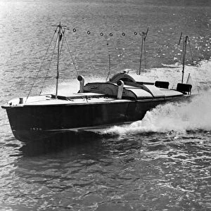 A high-speed Armoured Target Boat (ATB) used by the RAF for bombing practice