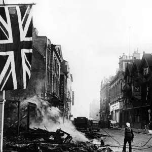 High Street, Coventry. This image is believed to have been taken shortly after the Blitz
