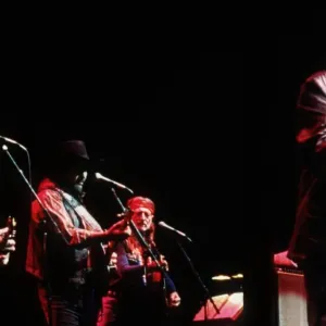 The Highwaymen country super group on stage 1994 The Highwaymen country super group on stage 1994