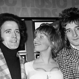 Hilary Pritchard actress with winners of Disc awards 1973 Rod Stewart pop