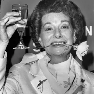 Hilda Ogdens famous curlers were replaced by a TV crown yesterday