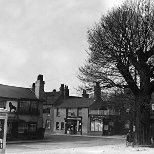 Hillingdon village, Red Lion and shops opposite 1932