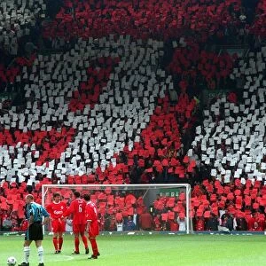 Hillsborough accident tribute on tenth anniversary April 1999 at The Kop end of Anfield