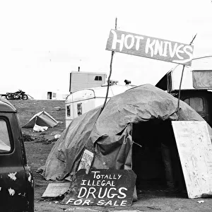 Hippies camp in drug tent selling illegal substances