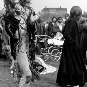 Hippy girl dancing at Free Hyde Park Print, 12th September 1970 Hippy girl dancing at Free Hyde Park Print, 12th September 1970