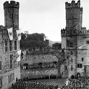 Within the historic walls of Caernarfon Castle men of the Royal Welch Fusiliers