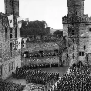 Within the historic walls of Caernarfon Castle men of the Royal Welch Fusiliers Within the historic walls of Caernarfon Castle men of the Royal Welch Fusiliers