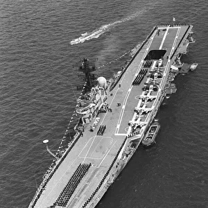 HMAS Melbourne the australian aircraft carrier June 1977 taking part in the Silver