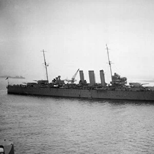 HMS Dorsetshire pennant number 40 a County-class heavy cruiser seen here prior to