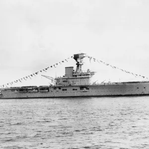 Print of HMS Hermes Aircraft Carrier, circa 1938 Print of HMS Hermes Aircraft Carrier, circa 1938