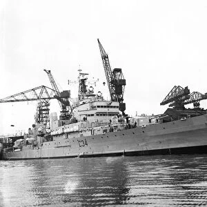 HMS Lion during its Commissioning Ceremony at Wallsend Shipyard 1960