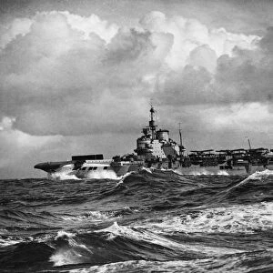 HMS VICTORIOUS at sea during several days of preparation for Norwegian operations