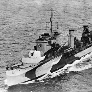 HMS Wallace a Shakespeare Class Flotilla Leader escort seen here in 1942 shortly after