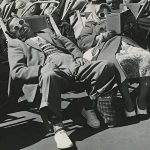 Holiday in Blackpool August 1953 A sleep and a read in the deck chairs