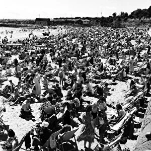 Holiday Crowds at Barry Island, Vale of Glamorgan, South Wales. August 1952