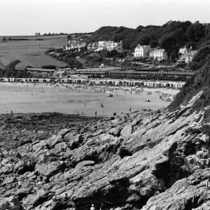 Langland Bay Holiday Scene Print